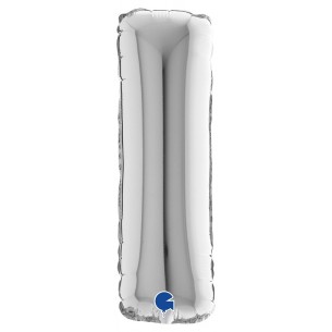 Palloncino Mylar 14'' (35cm) Lettera i Silver (Argento) di Grabo Srl
