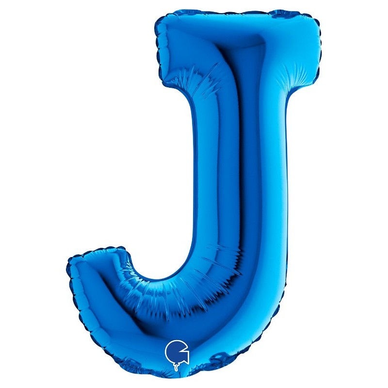 Palloncino Mylar 14'' (35cm) Lettera J Blue di Grabo Srl