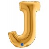 Palloncino Mylar 14'' (35cm) Lettera J Gold (Oro) di Grabo Srl