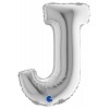 Palloncino Mylar 14'' (35cm) Lettera J Silver (Argento) di Grabo Srl