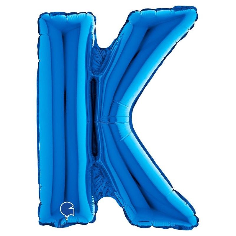 Palloncino Mylar 14'' (35cm) Lettera K Blue di Grabo Srl
