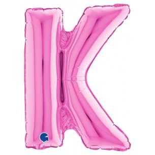 Palloncino Mylar 14'' (35cm) Lettera K Fuxia di Grabo Srl