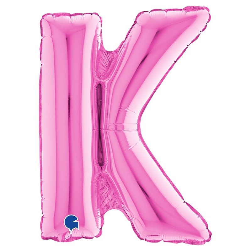 Palloncino Mylar 14'' (35cm) Lettera K Fuxia di Grabo Srl