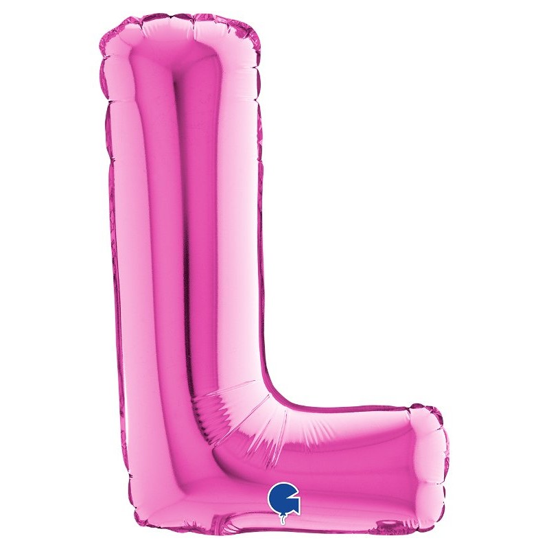 Palloncino Mylar 14'' (35cm) Lettera L Fuxia di Grabo Srl