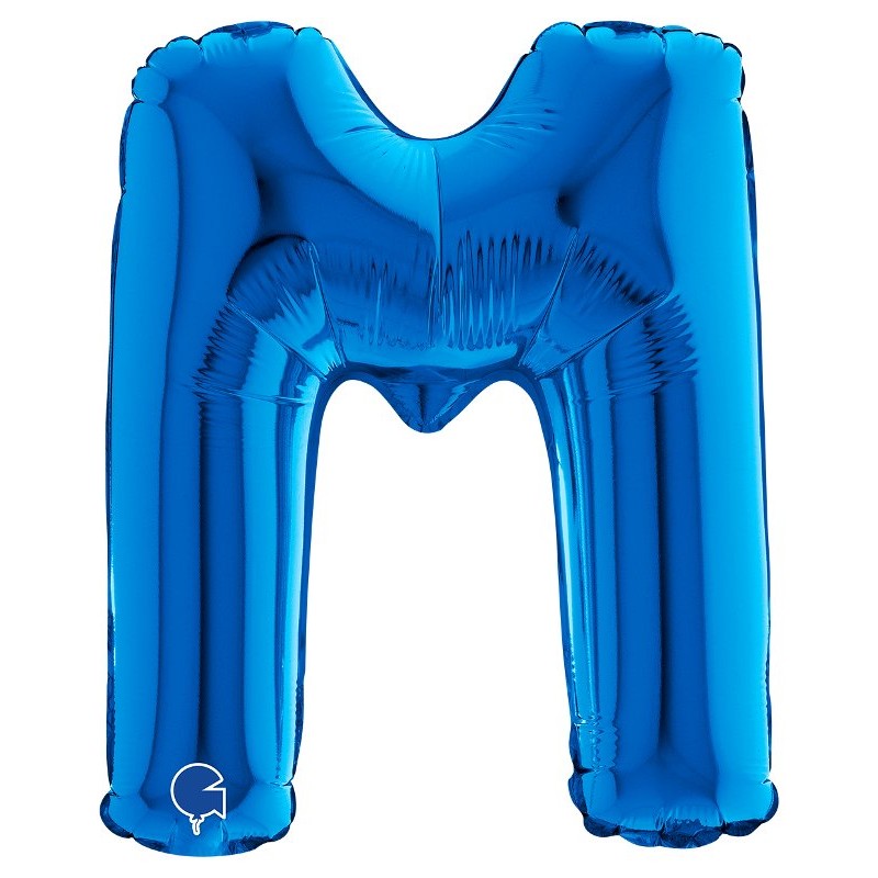 Palloncino Mylar 14'' (35cm) Lettera M Blue di Grabo Srl