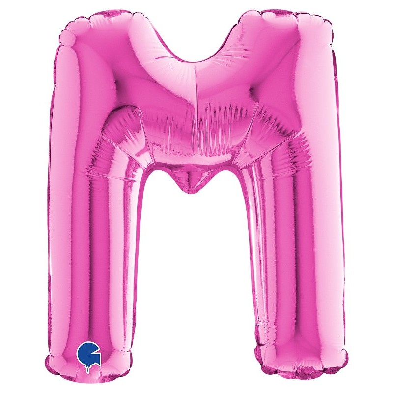 Palloncino Mylar 14'' (35cm) Lettera M Fuxia di Grabo Srl