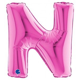 Palloncino Mylar 14'' (35cm) Lettera N Fuxia di Grabo Srl