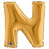 Palloncino Mylar 14'' (35cm) Lettera N Gold (Oro) di Grabo Srl