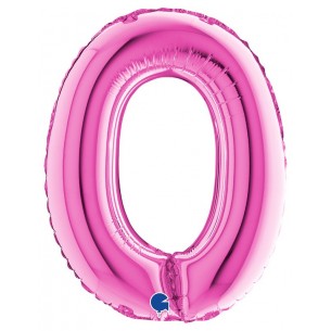 Palloncino Mylar 14'' (35cm) Lettera O Fuxia di Grabo Srl