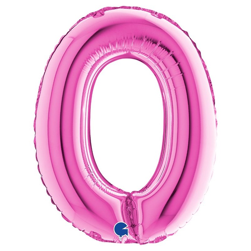 Palloncino Mylar 14'' (35cm) Lettera O Fuxia di Grabo Srl