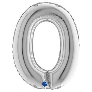 Palloncino Mylar 14'' (35cm) Lettera O Silver (Argento) di Grabo Srl