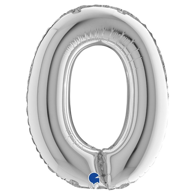 Palloncino Mylar 14'' (35cm) Lettera O Silver (Argento) di Grabo Srl