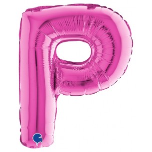 Palloncino Mylar 14'' (35cm) Lettera P Fuxia di Grabo Srl