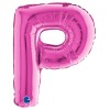Palloncino Mylar 14'' (35cm) Lettera P Fuxia di Grabo Srl