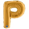 Palloncino Mylar 14'' (35cm) Lettera P Gold (Oro) di Grabo Srl