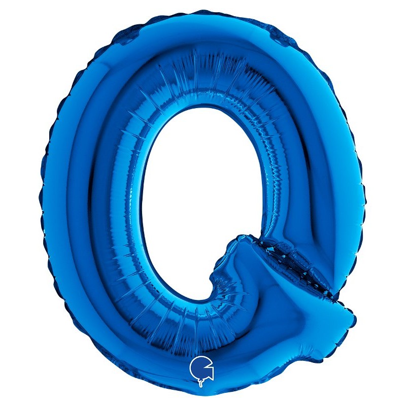 Palloncino Mylar 14'' (35cm) Lettera Q Blue di Grabo Srl