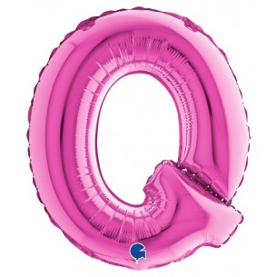 Palloncino Mylar 14'' (35cm) Lettera Q Fuxia di Grabo Srl