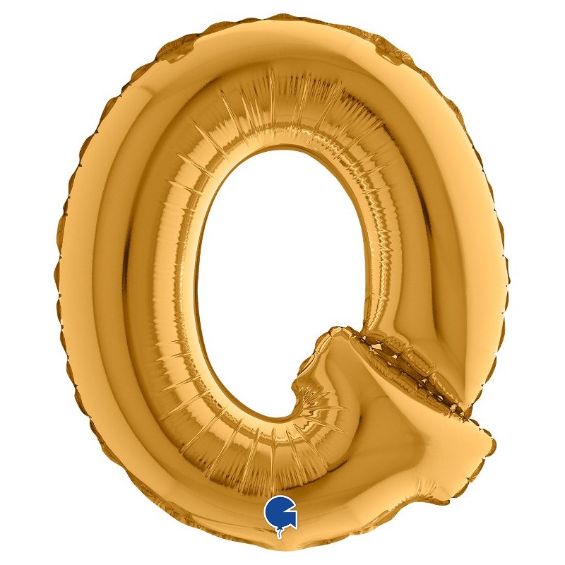 Palloncino Mylar 14'' (35cm) Lettera Q Gold (Oro) di Grabo Srl