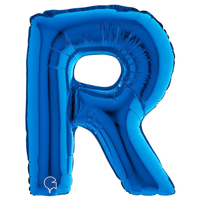 Palloncino Mylar 14'' (35cm) Lettera R Blue di Grabo Srl