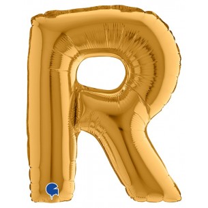 Palloncino Mylar 14'' (35cm) Lettera R Gold (Oro) di Grabo Srl