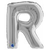 Palloncino Mylar 14'' (35cm) Lettera R Silver (Argento) di Grabo Srl
