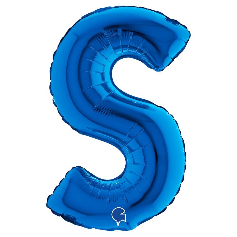 Palloncino Mylar 14'' (35cm) Lettera S Blue di Grabo Srl