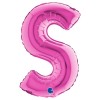 Palloncino Mylar 14'' (35cm) Lettera S Fuxia di Grabo Srl