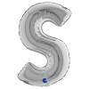 Palloncino Mylar 14'' (35cm) Lettera S Silver (Argento) di Grabo Srl