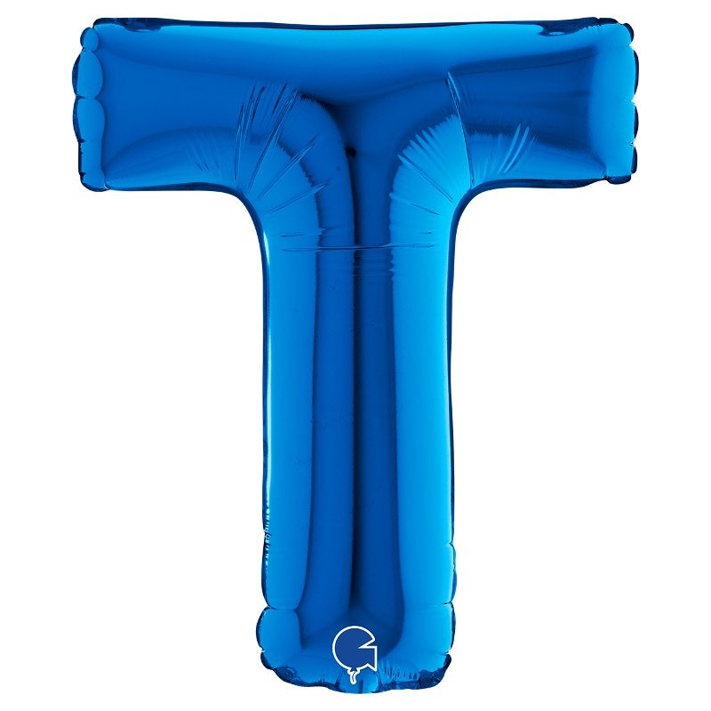 Palloncino Mylar 14'' (35cm) Lettera T Blue di Grabo Srl