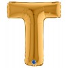 Palloncino Mylar 14'' (35cm) Lettera T Gold (Oro) di Grabo Srl