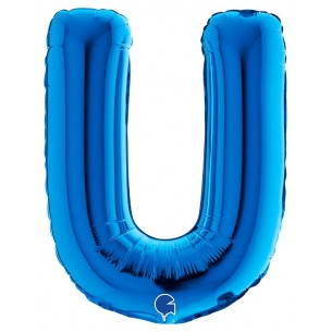 Palloncino Mylar 14'' (35cm) Lettera U Blue di Grabo Srl