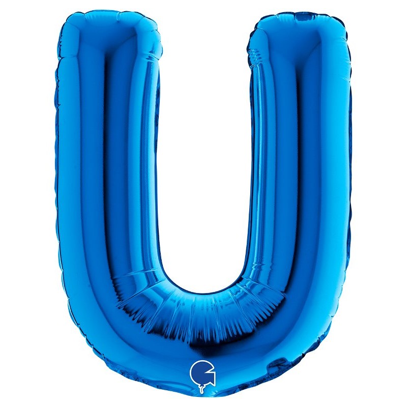 Palloncino Mylar 14'' (35cm) Lettera U Blue di Grabo Srl