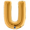 Palloncino Mylar 14'' (35cm) Lettera U Gold (Oro) di Grabo Srl
