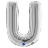 Palloncino Mylar 14'' (35cm) Lettera U Silver (Argento) di Grabo Srl