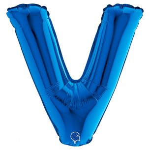 Palloncino Mylar 14'' (35cm) Lettera V Blue di Grabo Srl