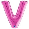 Palloncino Mylar 14'' (35cm) Lettera V Fuxia di Grabo Srl