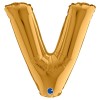 Palloncino Mylar 14'' (35cm) Lettera V Gold (Oro) di Grabo Srl