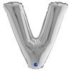 Palloncino Mylar 14'' (35cm) Lettera V Silver (Argento) di Grabo Srl