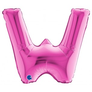Palloncino Mylar 14'' (35cm) Lettera W Fuxia di Grabo Srl