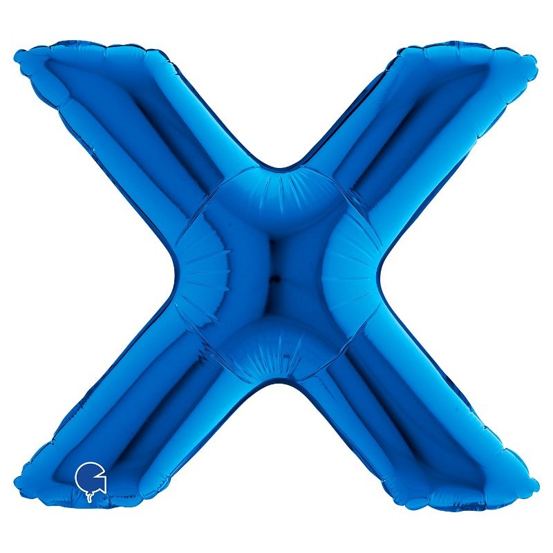 Palloncino Mylar 14'' (35cm) Lettera X Blue di Grabo Srl
