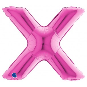 Palloncino Mylar 14'' (35cm) Lettera X Fuxia di Grabo Srl