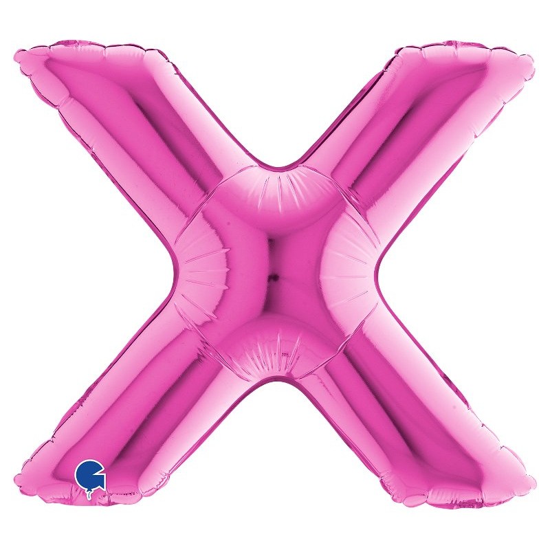 Palloncino Mylar 14'' (35cm) Lettera X Fuxia di Grabo Srl