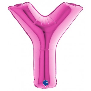 Palloncino Mylar 14'' (35cm) Lettera Y Fuxia di Grabo Srl