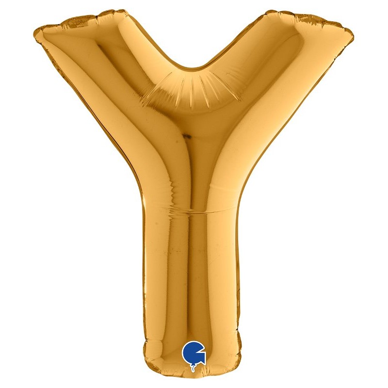 Palloncino Mylar 14'' (35cm) Lettera Y Gold (Oro) di Grabo Srl