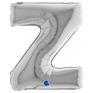 Palloncino Mylar 14'' (35cm) Lettera Z Silver (Argento) di Grabo Srl