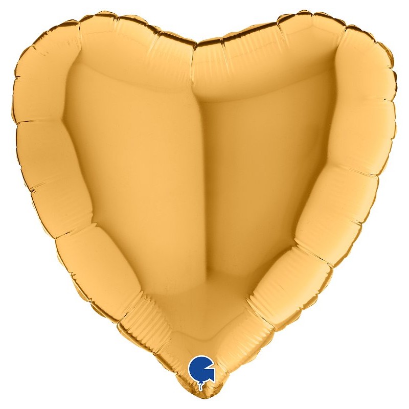 Palloncino Mylar 18'' (45cm) Heart Gold (Oro) di Grabo Srl