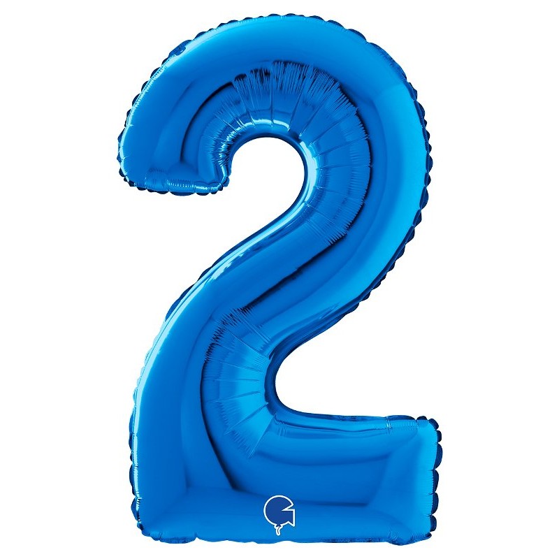 Palloncino Mylar 26'' (65cm) Numero 2 Blue di Grabo Srl