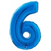 Palloncino Mylar 26'' (65cm) Numero 6 Blue di Grabo Srl