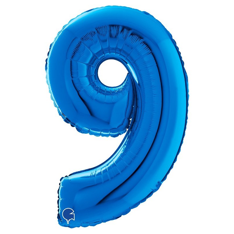 Palloncino Mylar 26'' (65cm) Numero 9 Blue di Grabo Srl