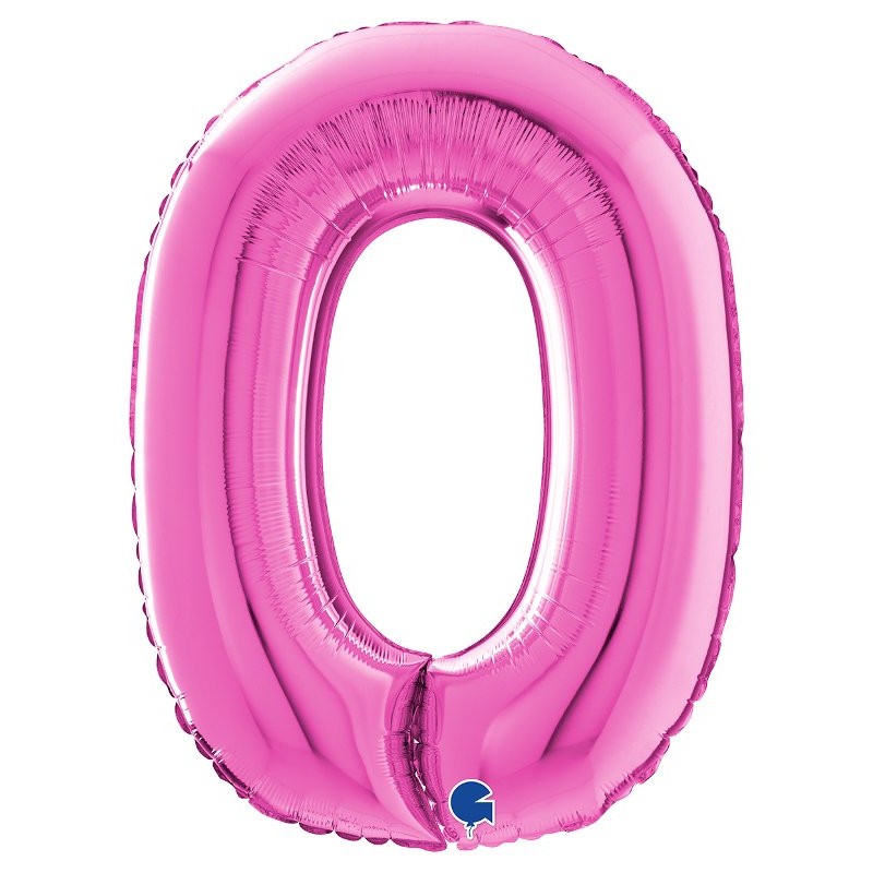 Palloncino Mylar 26'' (65cm) Numero 0 Fuxia di Grabo Srl